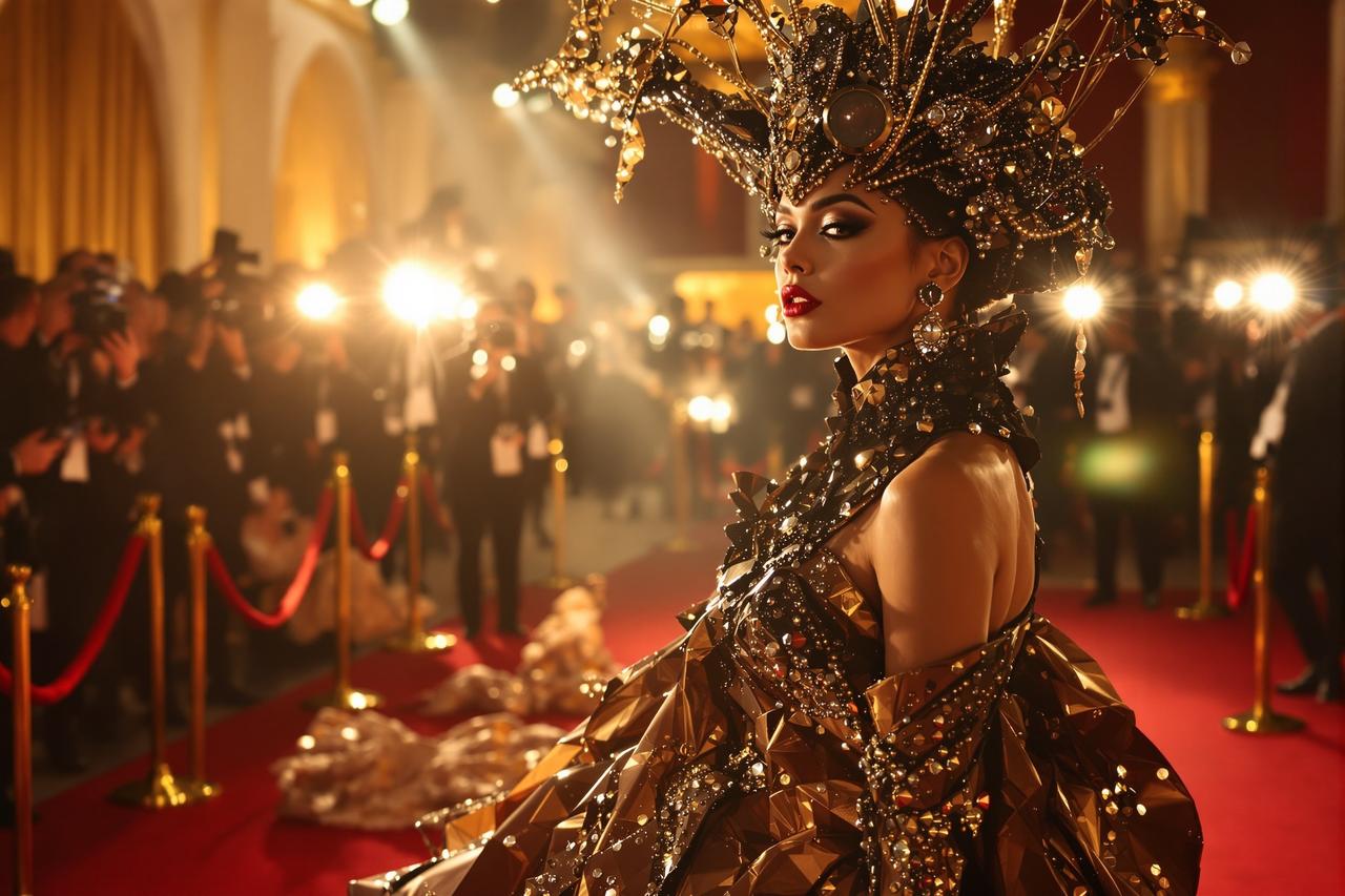 某女星红毯造型翻车！网友：像穿了窗帘布